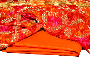 Heavy Phulkari Suit 2566 Orange Color