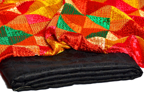 Heavy Phulkari Suit 2609 Black Color