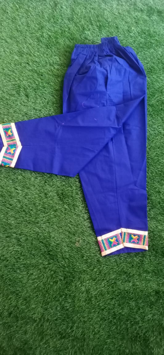 Blue Color Phulkari Pants