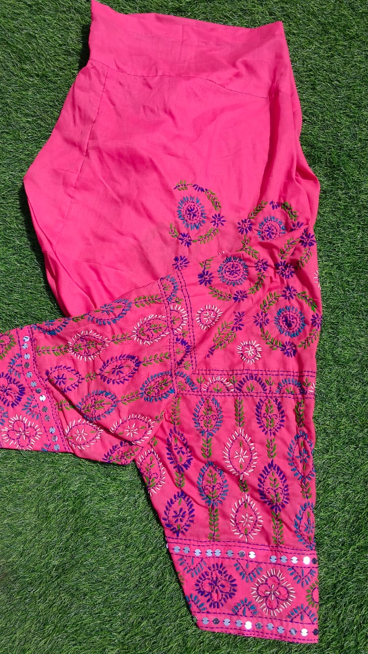 Pink Phulkari Handmade Salwar1043